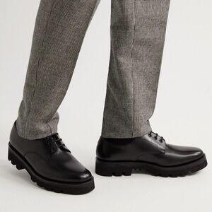 Grenson Landon Leather Derby Shoes Mens US 8.5 Black New